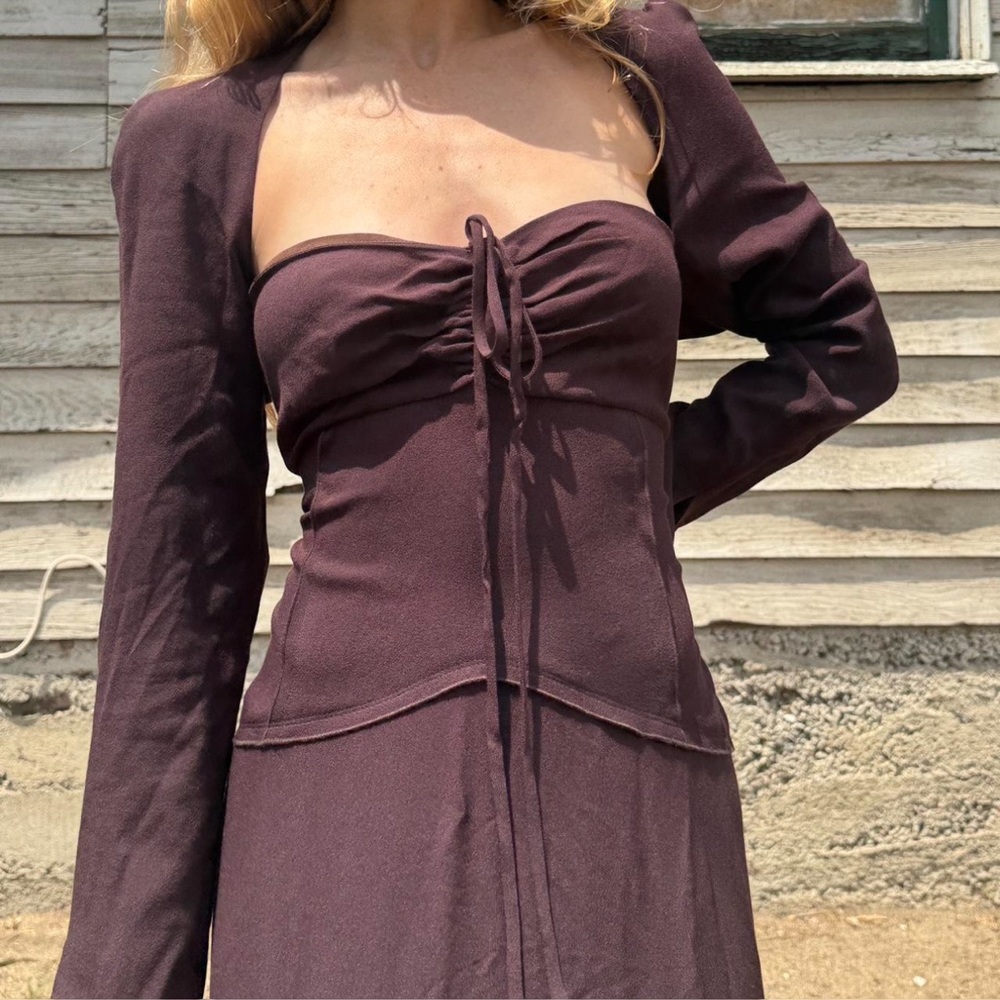 Elegant Sexy JONATHAN SIMKHAI Open-Back long sleeve midi Dress - Picture 3 of 7